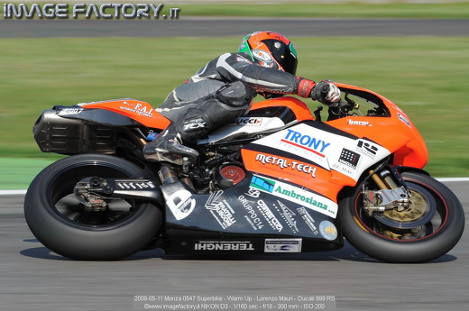 2008-05-11 Monza 0547 Superbike - Warm Up - Lorenzo Mauri - Ducati 999 RS